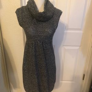 Short Sleeve Grey Knit Sweater Dress Size XS